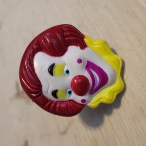 Vintage Plastic Clown Design Kids Costume Ring